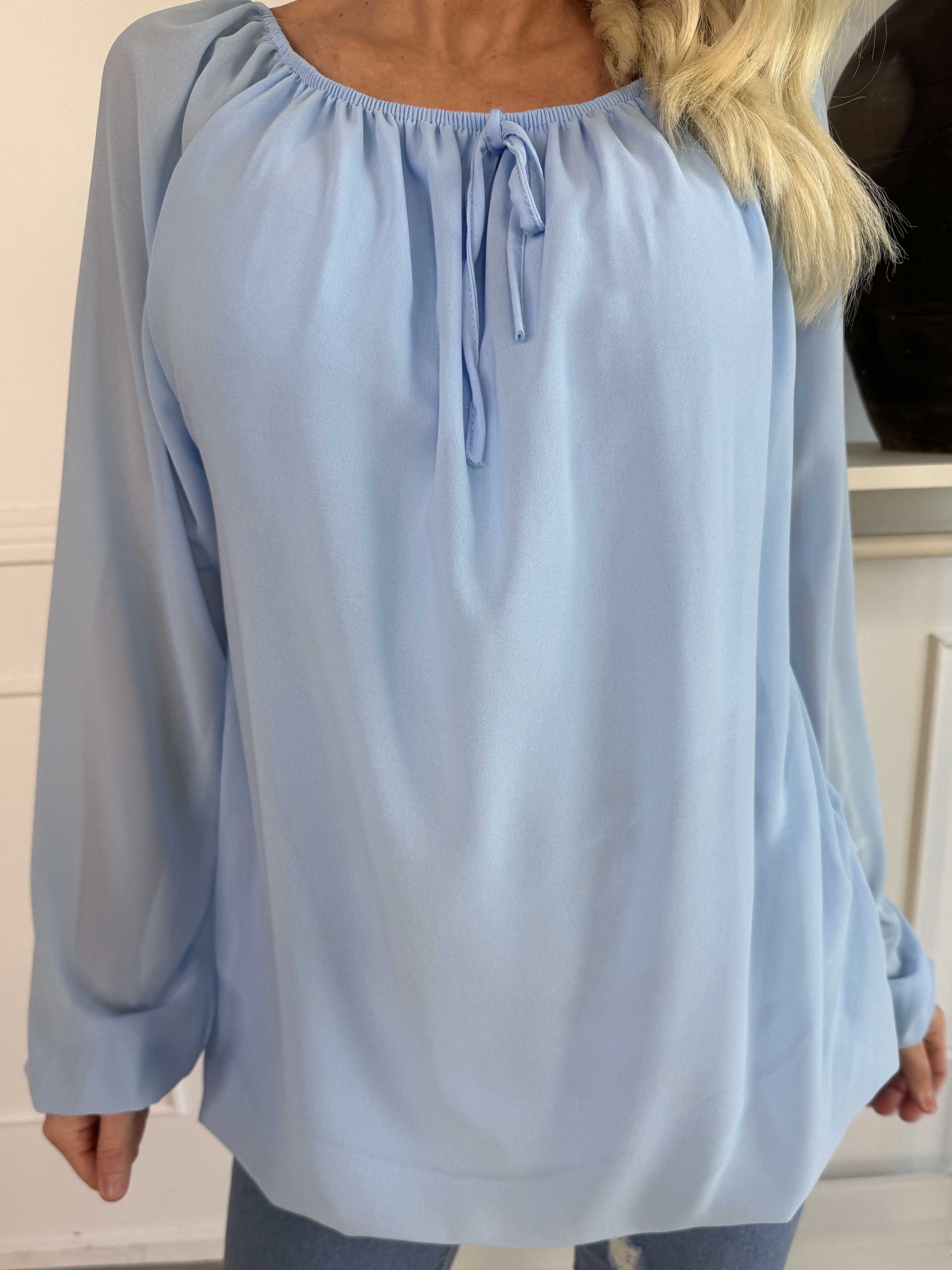 Stef - Fin tunika i chiffonlag med elastikkant